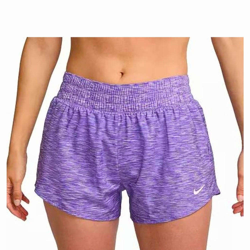 Nike Women's One Dri-FIT Mid-Rise 3" Brief-Lined athletic Shorts, XS, NEW purple